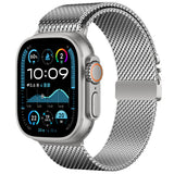Apple Watch Ultra 49mm Zore KRD-121 Metal Hasır Kordon Gümüş