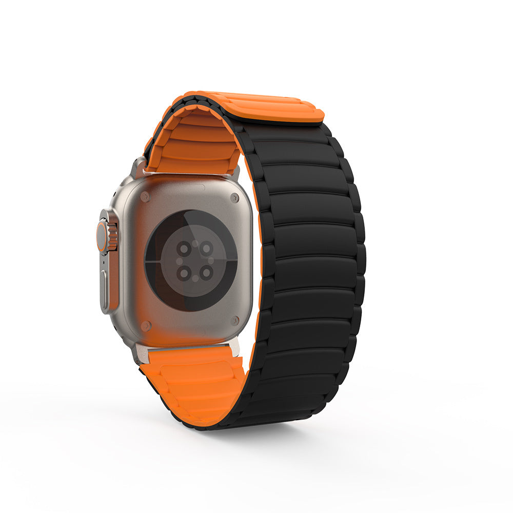 Apple Watch Ultra 49mm Zore KRD-122 Silikon Kordon Strap Kayış Siyah-Yeşil