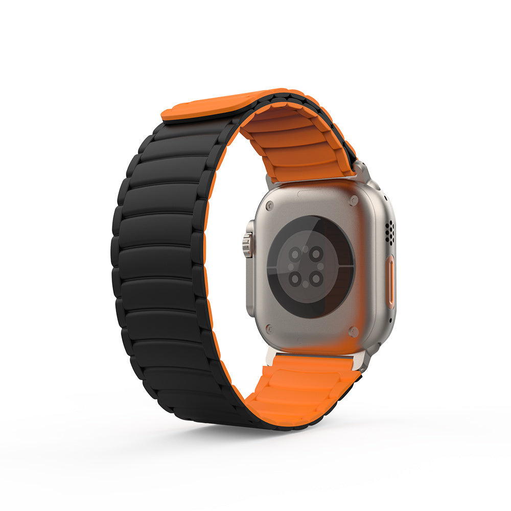 Apple Watch Ultra 49mm Zore KRD-122 Silikon Kordon Strap Kayış Kahverengi-Krem