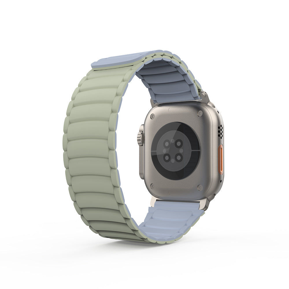 Apple Watch Ultra 49mm Zore KRD-122 Silikon Kordon Strap Kayış Kahverengi-Krem