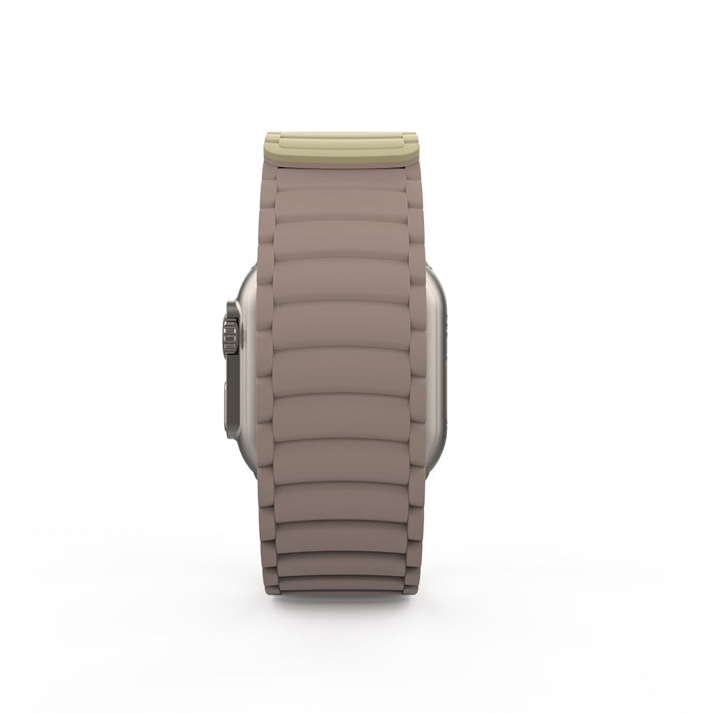 Apple Watch Ultra 49mm Zore KRD-122 Silikon Kordon Strap Kayış Kahverengi-Krem