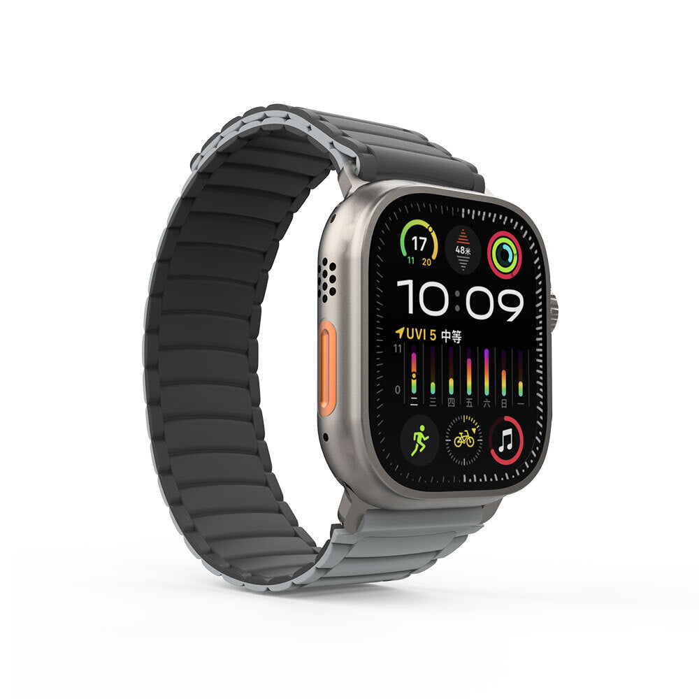 Apple Watch Ultra 49mm Zore KRD-122 Silikon Kordon Strap Kayış Kahverengi-Krem