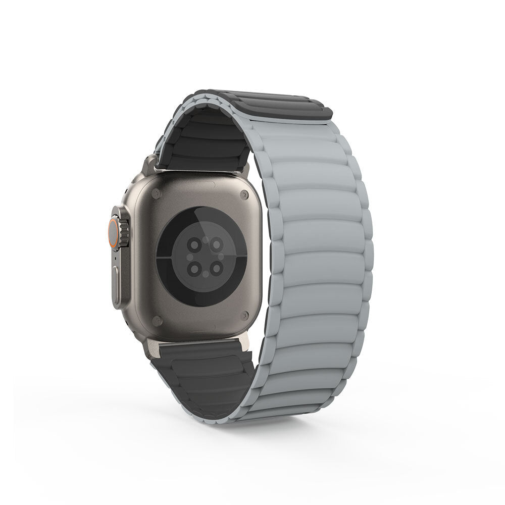 Apple Watch Ultra 49mm Zore KRD-122 Silikon Kordon Strap Kayış Kahverengi-Krem