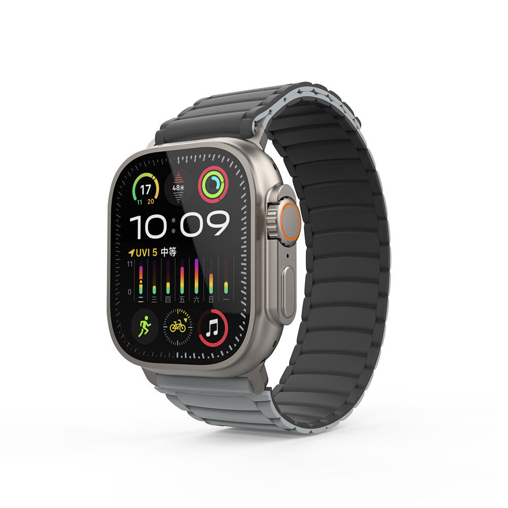 Apple Watch Ultra 49mm Zore KRD-122 Silikon Kordon Strap Kayış Kahverengi-Krem