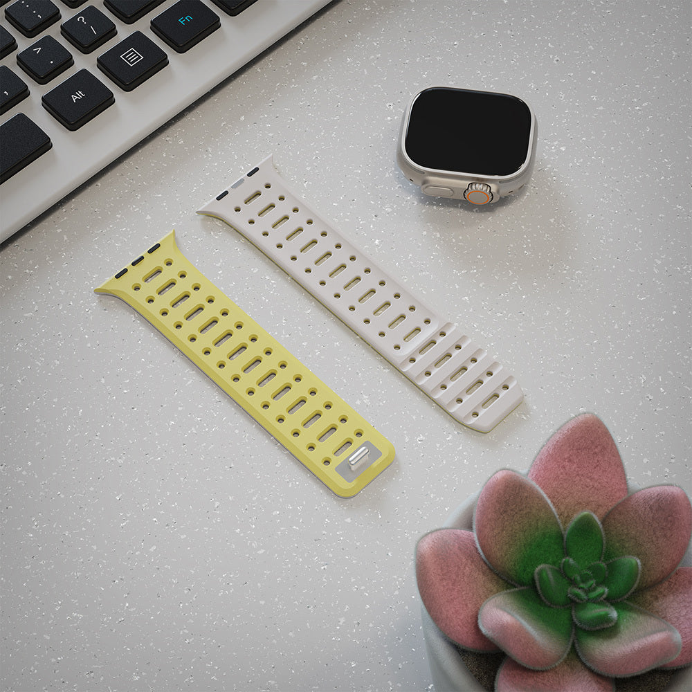 Apple Watch Ultra 49mm Zore KRD-124 Silikon Kordon Strap Kayış Sarı