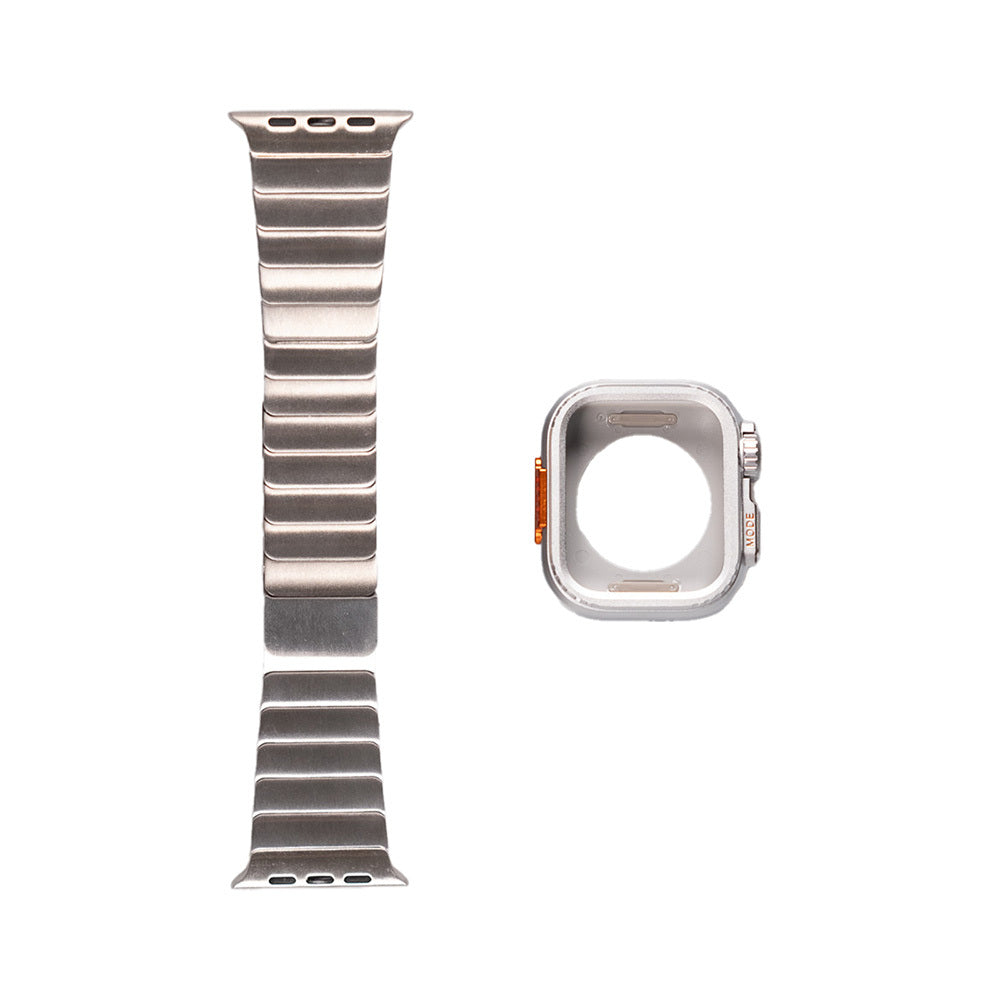 Apple Watch Ultra 49mm Zore KRD-126 Sert Kasa Koruyuculu Metal Kordon Gold