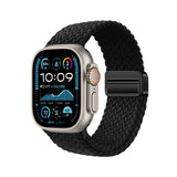 Apple Watch Ultra 49mm Zore KRD-134 Örgü Tasarımlı Hasır Kordon Strap Kayış Siyah