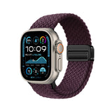 Apple Watch Ultra 49mm Zore KRD-134 Örgü Tasarımlı Hasır Kordon Strap Kayış Koyu Mor