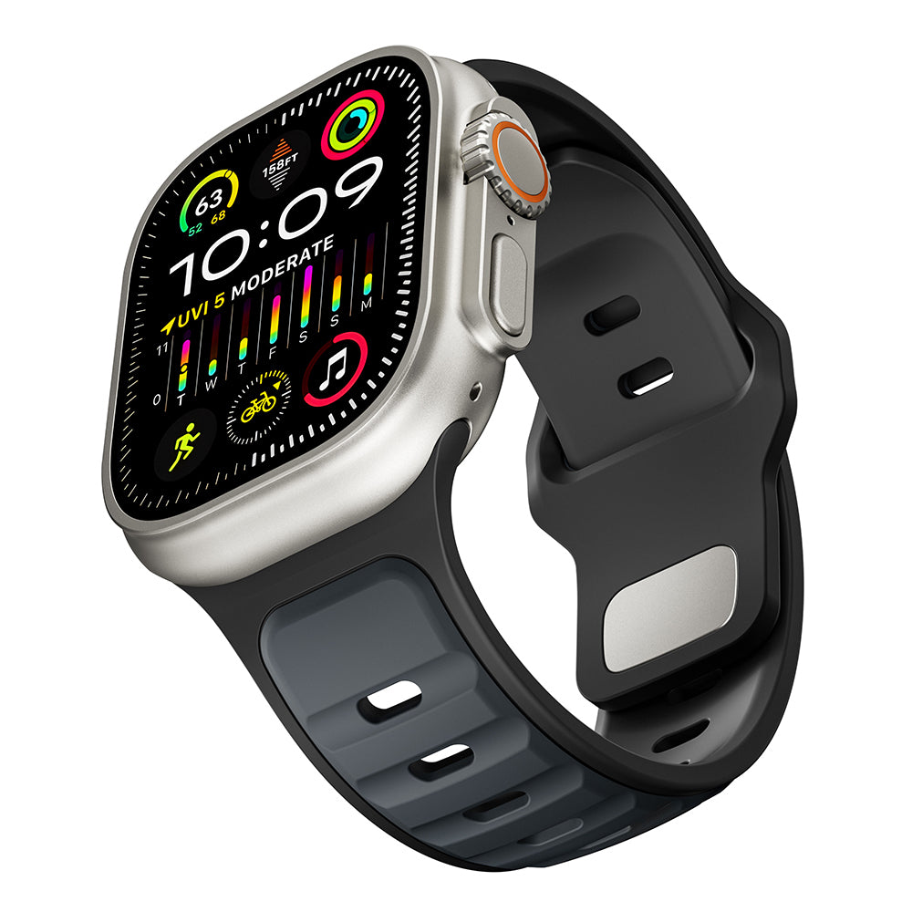 Apple Watch Ultra 49mm Zore KRD-135 Silikon Kordon Strap Kayış Siyah