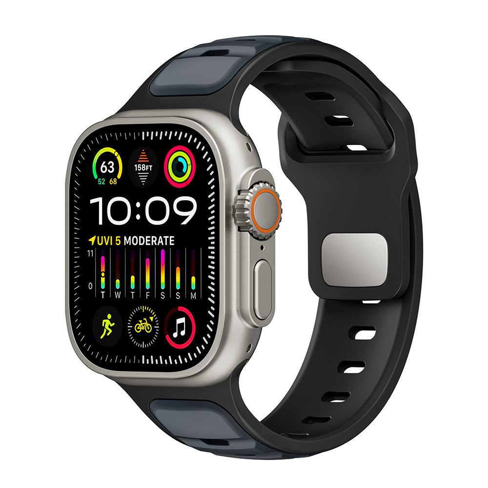 Apple Watch Ultra 49mm Zore KRD-135 Silikon Kordon Strap Kayış Siyah