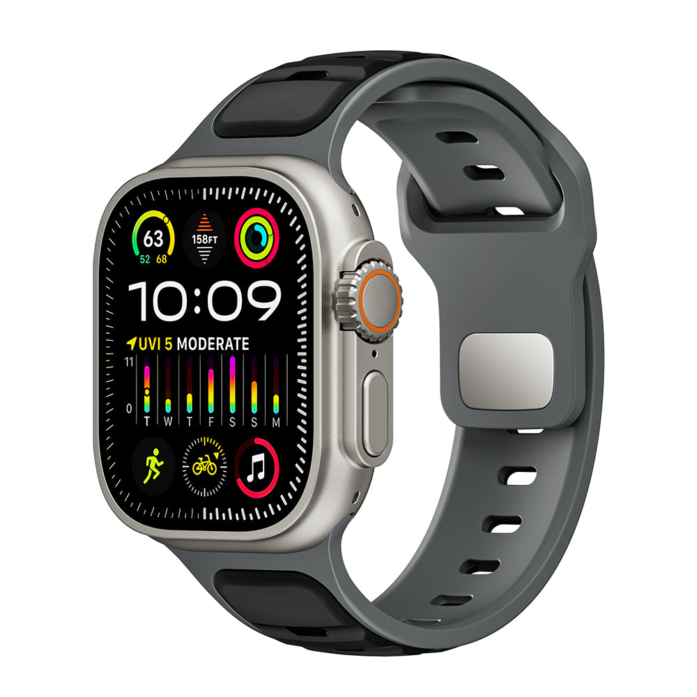 Apple Watch Ultra 49mm Zore KRD-135 Silikon Kordon Strap Kayış Siyah