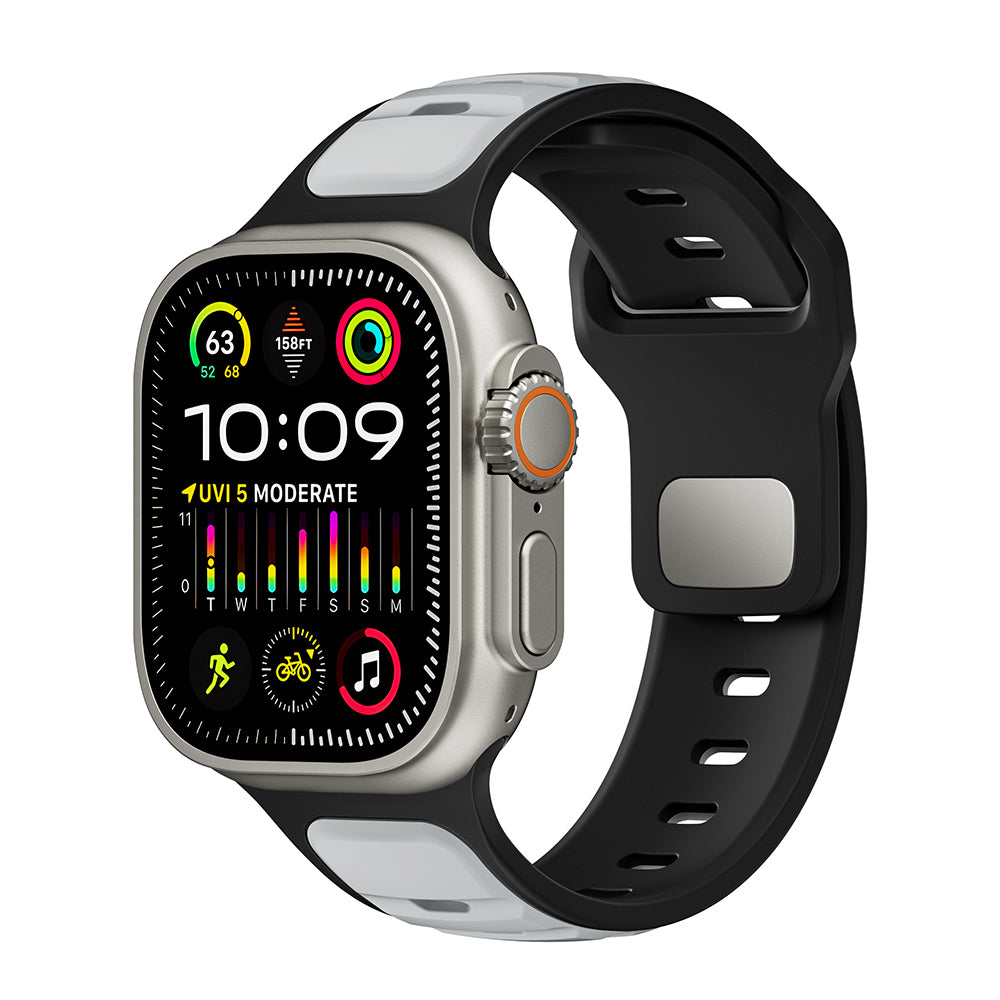 Apple Watch Ultra 49mm Zore KRD-135 Silikon Kordon Strap Kayış Siyah