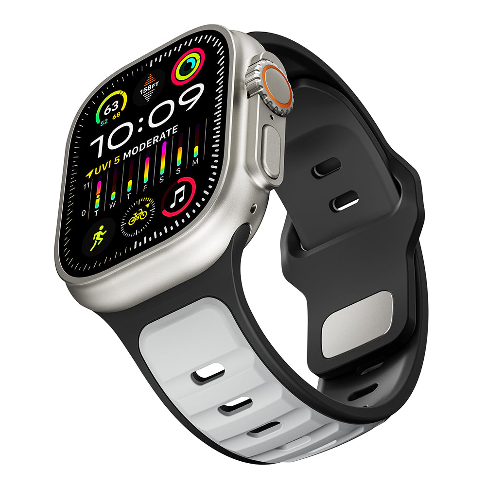 Apple Watch Ultra 49mm Zore KRD-135 Silikon Kordon Strap Kayış Siyah