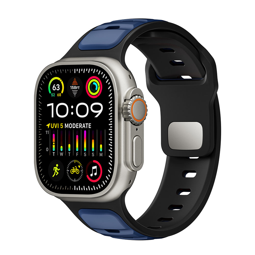 Apple Watch Ultra 49mm Zore KRD-135 Silikon Kordon Strap Kayış Siyah