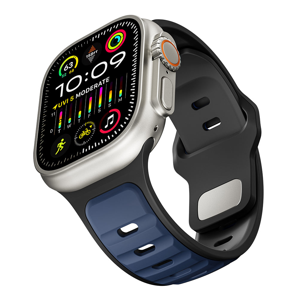 Apple Watch Ultra 49mm Zore KRD-135 Silikon Kordon Strap Kayış Siyah
