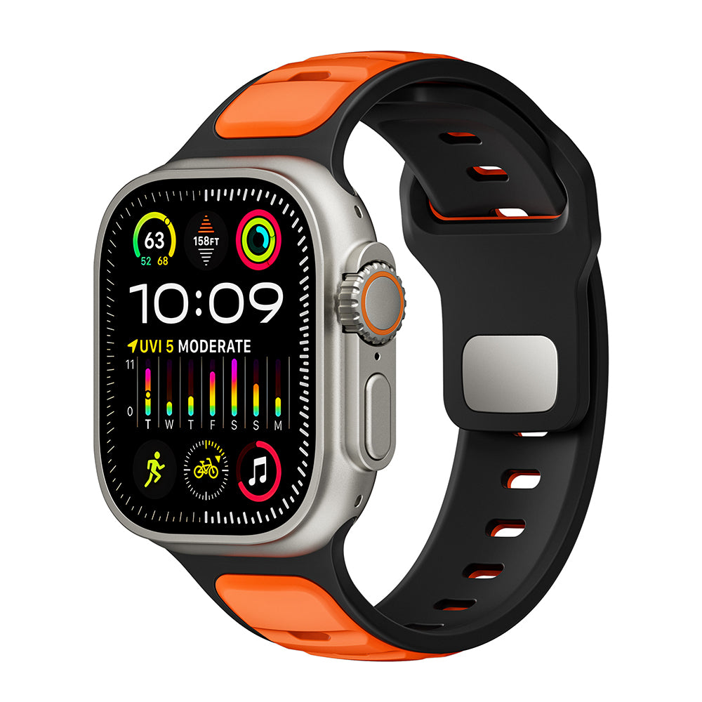 Apple Watch Ultra 49mm Zore KRD-135 Silikon Kordon Strap Kayış Siyah