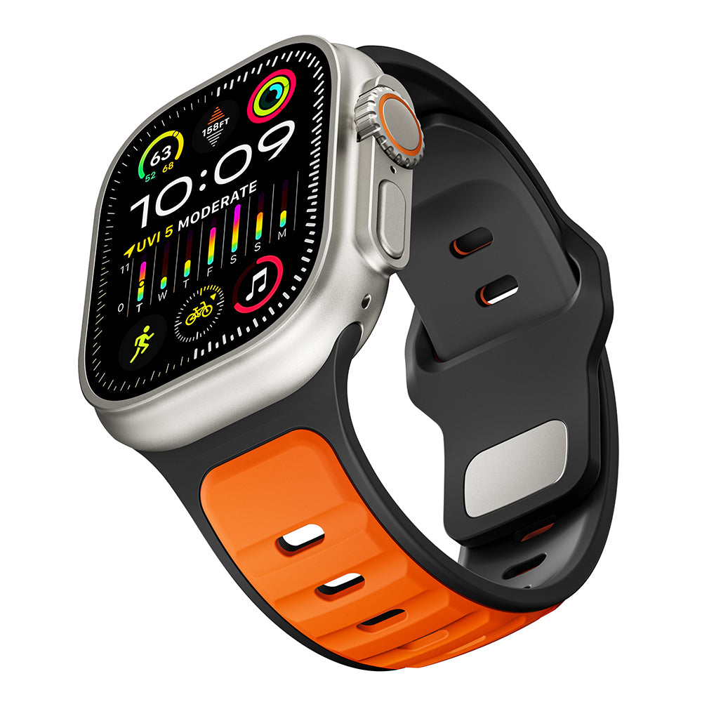 Apple Watch Ultra 49mm Zore KRD-135 Silikon Kordon Strap Kayış Siyah