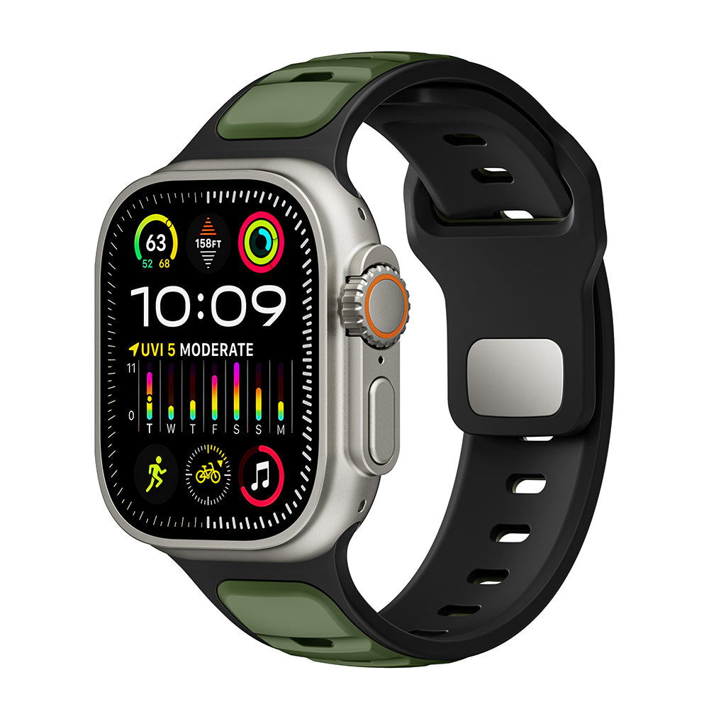 Apple Watch Ultra 49mm Zore KRD-135 Silikon Kordon Strap Kayış Siyah