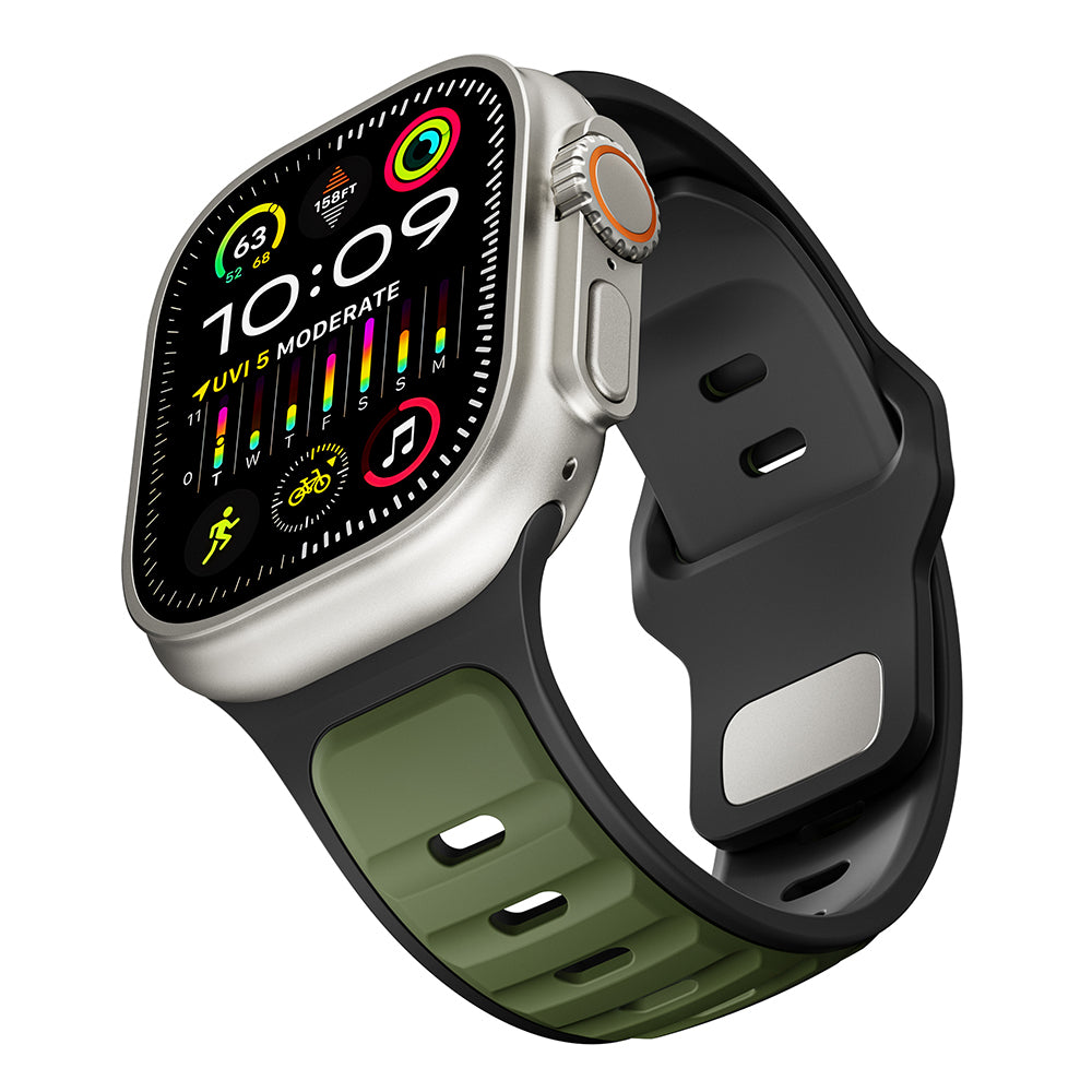 Apple Watch Ultra 49mm Zore KRD-135 Silikon Kordon Strap Kayış Siyah