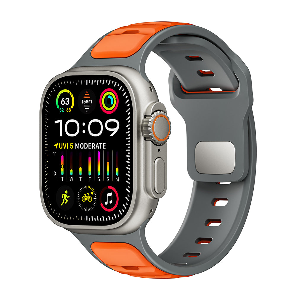 Apple Watch Ultra 49mm Zore KRD-135 Silikon Kordon Strap Kayış Siyah
