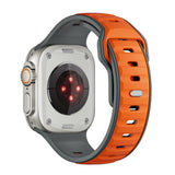 Apple Watch Ultra 49mm Zore KRD-135 Silikon Kordon Strap Kayış Gri-Turuncu