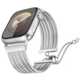 Apple Watch Ultra 49mm Zore KRD-137 Metal Hasır Kordon Gümüş