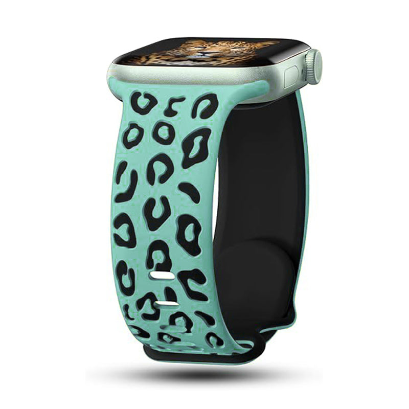 Apple Watch Ultra 49mm Zore KRD-140 Silikon Kordon Strap Kayış Yeşil-Siyah