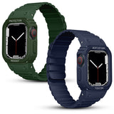 Apple Watch Ultra 49mm Zore KRD-142 Airbag Tasarımlı Kasa Koruyuculu Silikon Kordon Yeşil