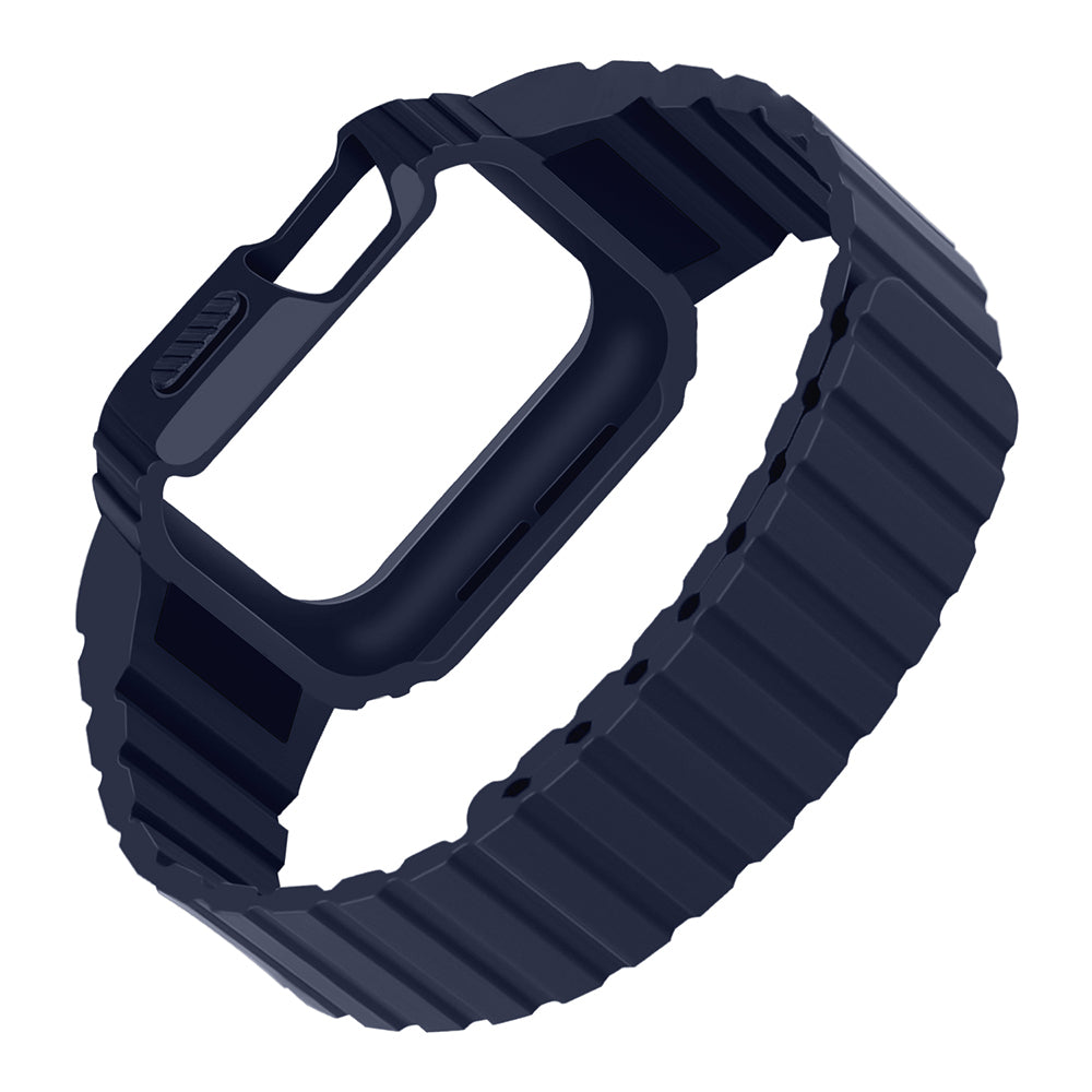 Apple Watch Ultra 49mm Zore KRD-142 Airbag Tasarımlı Kasa Koruyuculu Silikon Kordon Yeşil