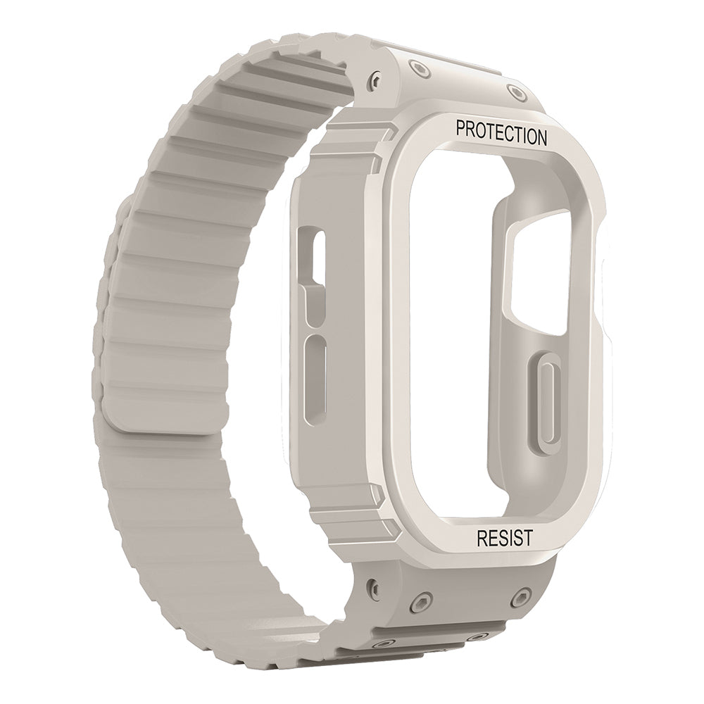 Apple Watch Ultra 49mm Zore KRD-142 Airbag Tasarımlı Kasa Koruyuculu Silikon Kordon Yeşil