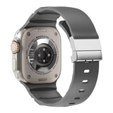 Apple Watch Ultra 49mm Zore KRD-145 Metal Tokalı Silikon Kordon Siyah