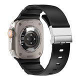Apple Watch Ultra 49mm Zore KRD-145 Metal Tokalı Silikon Kordon Siyah