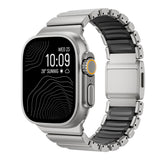 Apple Watch Ultra 49mm Zore KRD-149 Metal Silikon Kordon Gümüş-Siyah