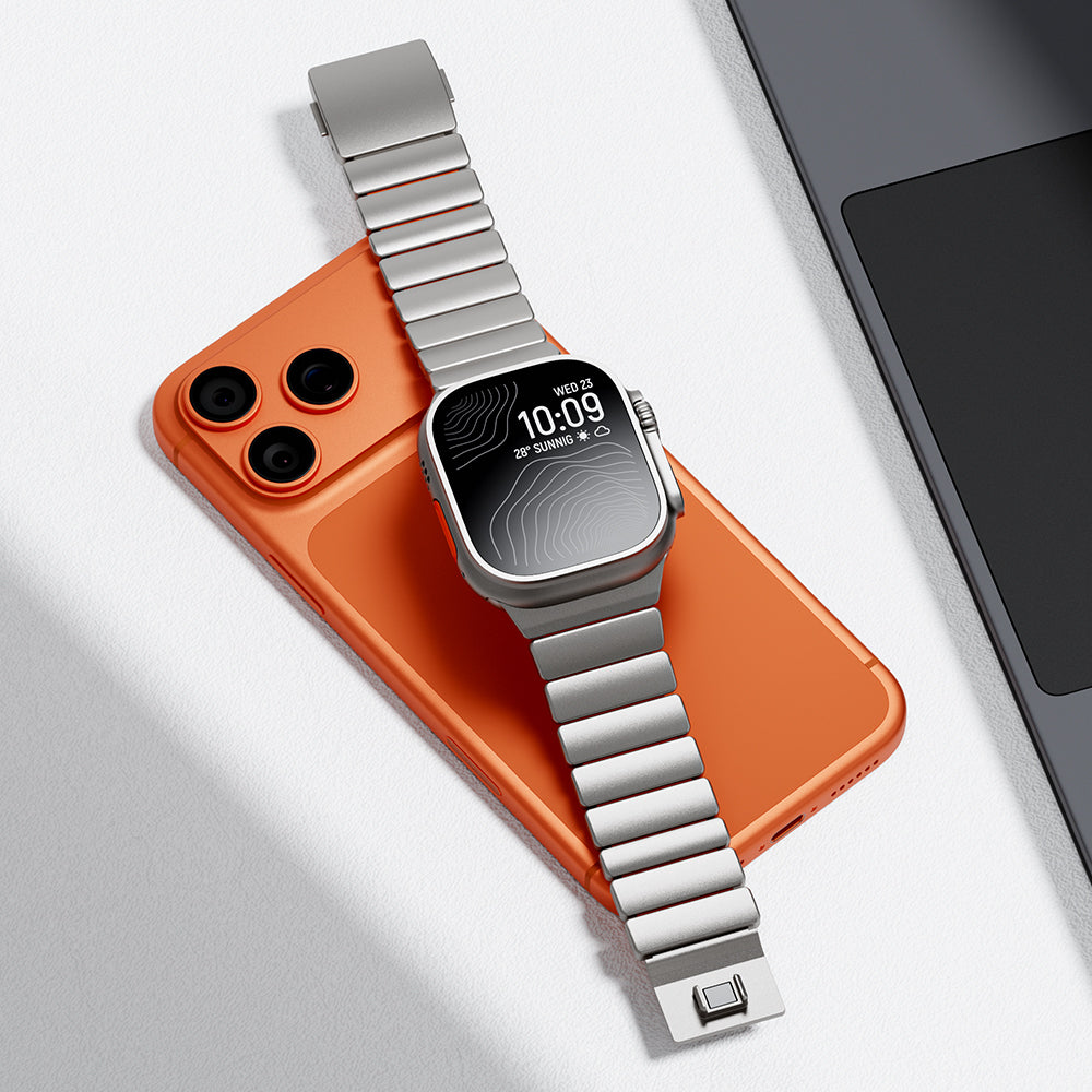 Apple Watch Ultra 49mm Zore KRD-149 Metal Silikon Kordon Siyah