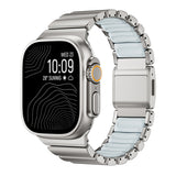 Apple Watch Ultra 49mm KRD-151 Metal Silikon Kordon Gümüş-Mavi