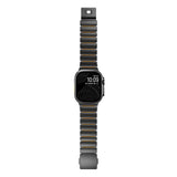 Apple Watch Ultra 49mm Zore KRD-152 Titanyum Silikon Kordon Gri-Turuncu