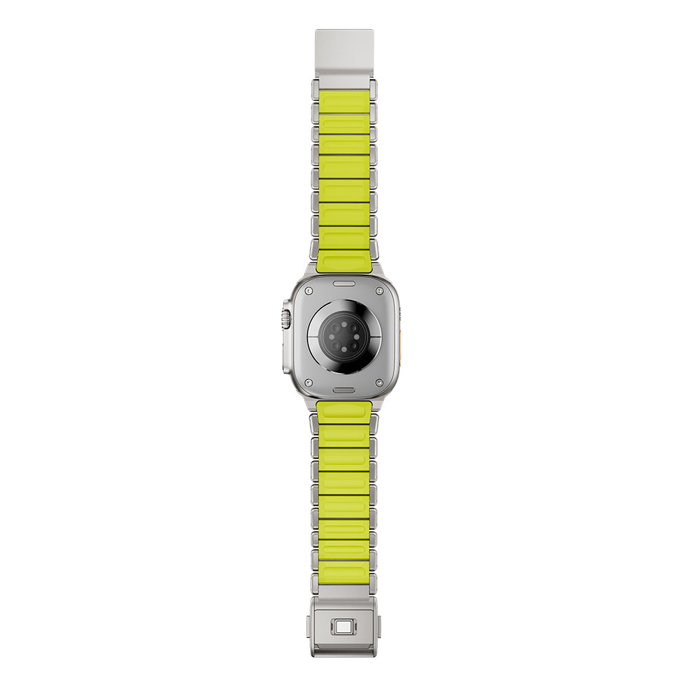 Apple Watch Ultra 49mm Zore KRD-152 Titanyum Silikon Kordon Siyah-Yeşil