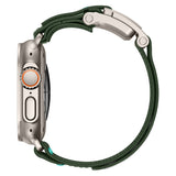 Apple Watch Ultra 49mm KRD-154 Naylon Kumaş Hasır Örgülü Kordon Gri-Yeşil