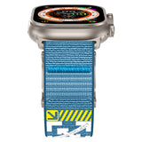 Apple Watch Ultra 49mm KRD-154 Naylon Kumaş Hasır Örgülü Kordon Gri-Mavi