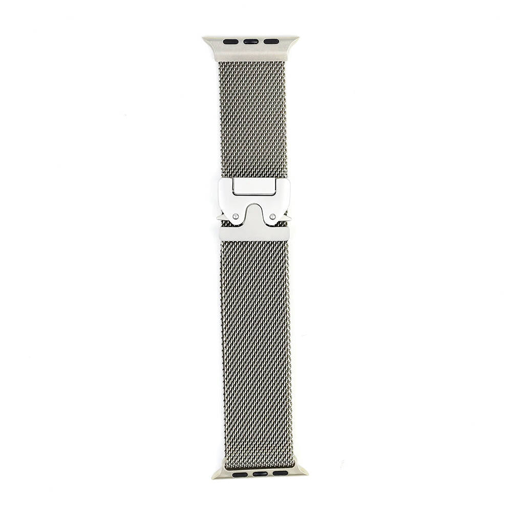 Apple Watch Ultra 49mm Zore KRD-25 Metal Hasır Kordon Gri