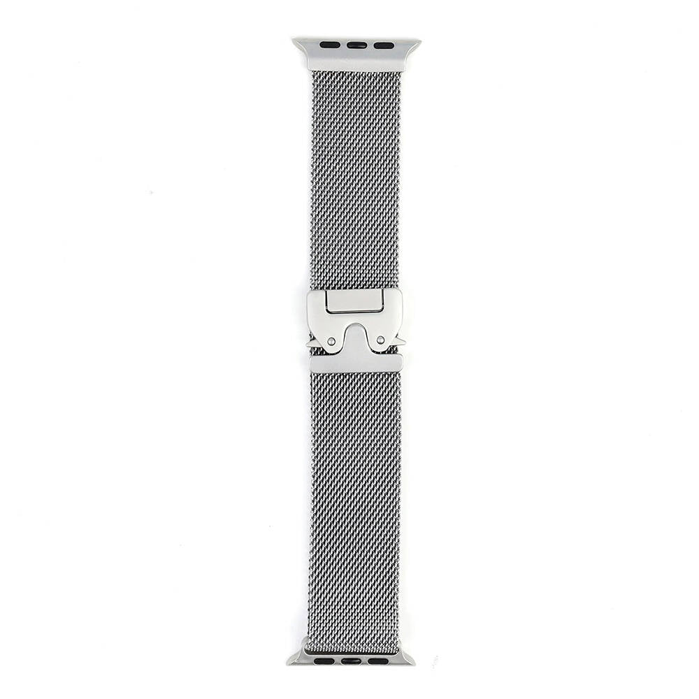 Apple Watch Ultra 49mm Zore KRD-25 Metal Hasır Kordon Gri