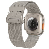 Apple Watch Ultra 49mm Zore KRD-25 Metal Hasır Kordon Gri