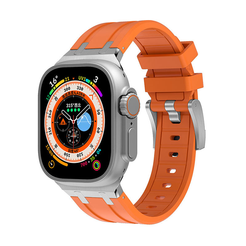 Apple Watch Ultra 49mm Zore KRD-89 Silikon Kordon Gümüş