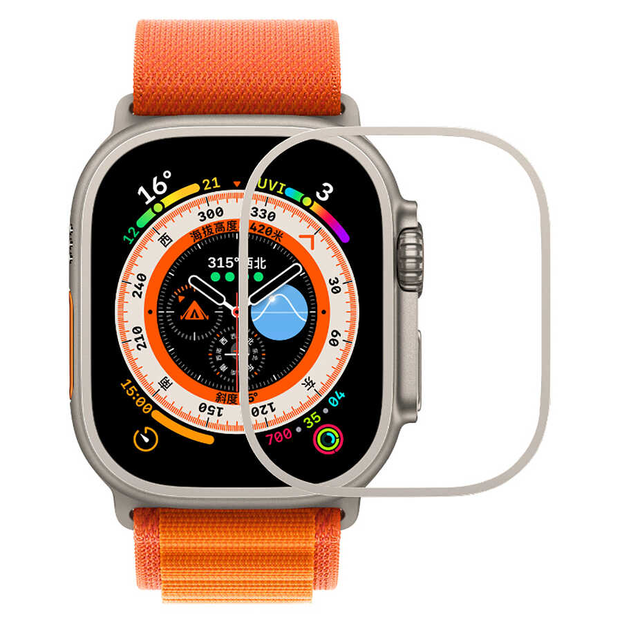 Apple Watch Ultra 49mm Zore Metal Kasa Koruyucu Saat Çerçevesi Siyah