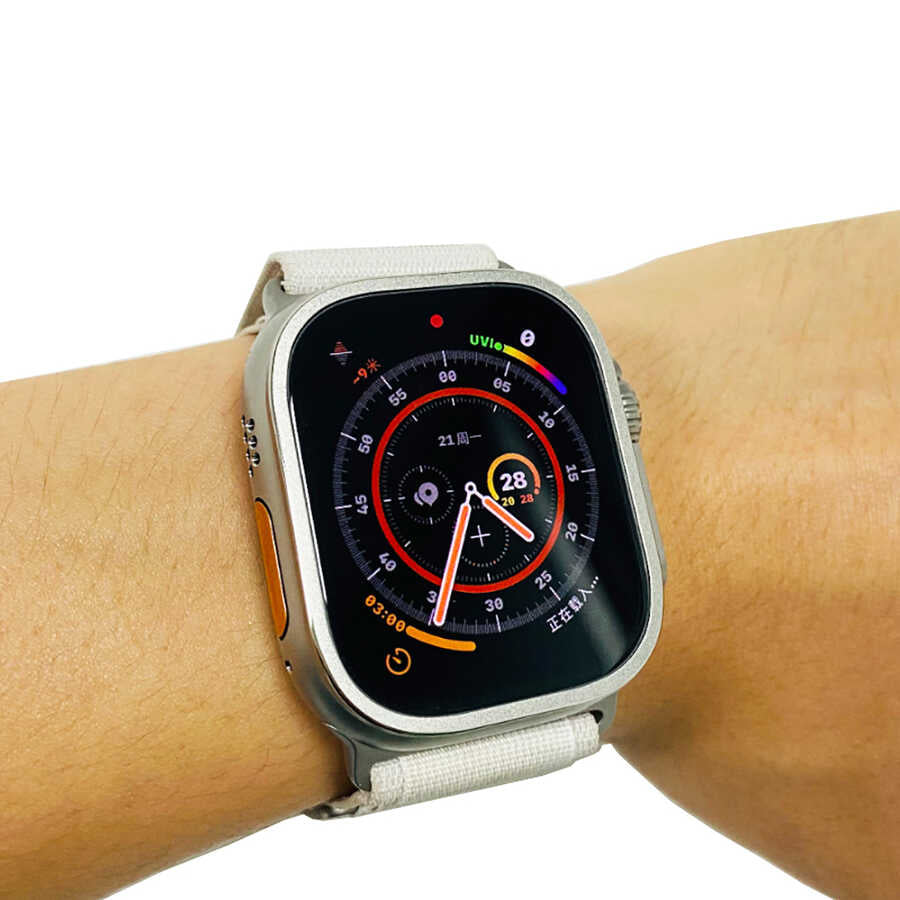 Apple Watch Ultra 49mm Zore Metal Kasa Koruyucu Saat Çerçevesi Siyah