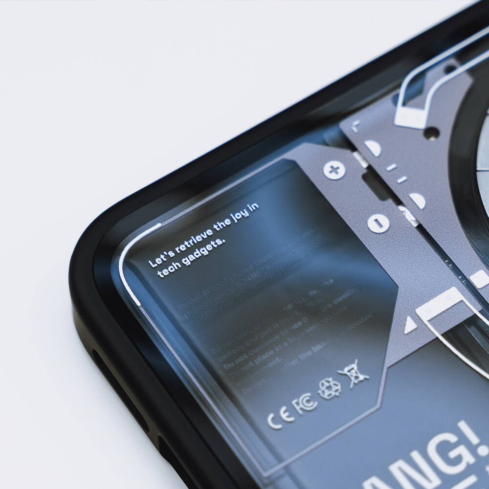 iPhone 15 Pro Kılıf Özelleştirilebilir 3 Fonksiyonlu Bluetooth Bağlantılı Bitmo Lab Bangcase Akıllı M-safe Kapak Siyah