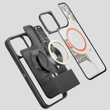 iPhone 15 Pro Kılıf Özelleştirilebilir 3 Fonksiyonlu Bluetooth Bağlantılı Bitmo Lab Bangcase Akıllı M-safe Kapak Siyah