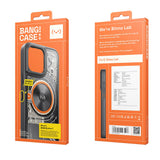 iPhone 15 Pro Kılıf Özelleştirilebilir 3 Fonksiyonlu Bluetooth Bağlantılı Bitmo Lab Bangcase Akıllı M-safe Kapak Siyah
