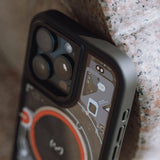 iPhone 15 Pro Kılıf Özelleştirilebilir 3 Fonksiyonlu Bluetooth Bağlantılı Bitmo Lab Bangcase Akıllı M-safe Kapak Siyah