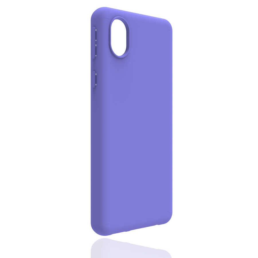 Galaxy A01 Core Kılıf Zore Biye Silikon Mor
